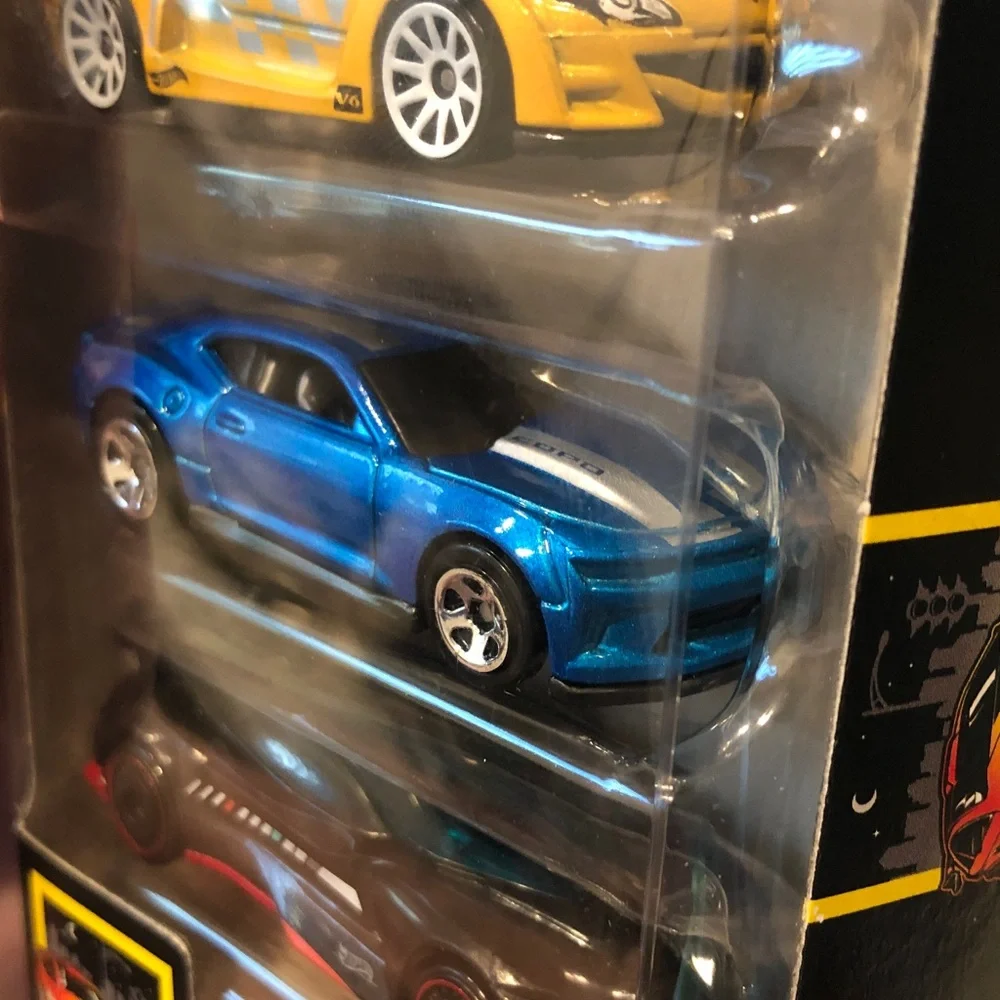 Mattel Hot Wheels Nightburnerz 5-Pack - Red, Orange, Yellow, Blue, Black